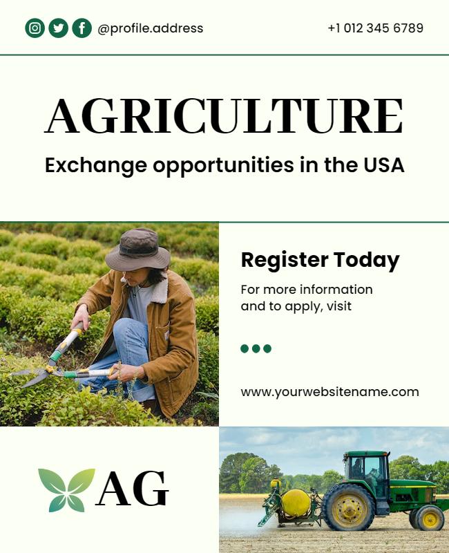 Agriculture Exchange Program Opportunity Flyer Template