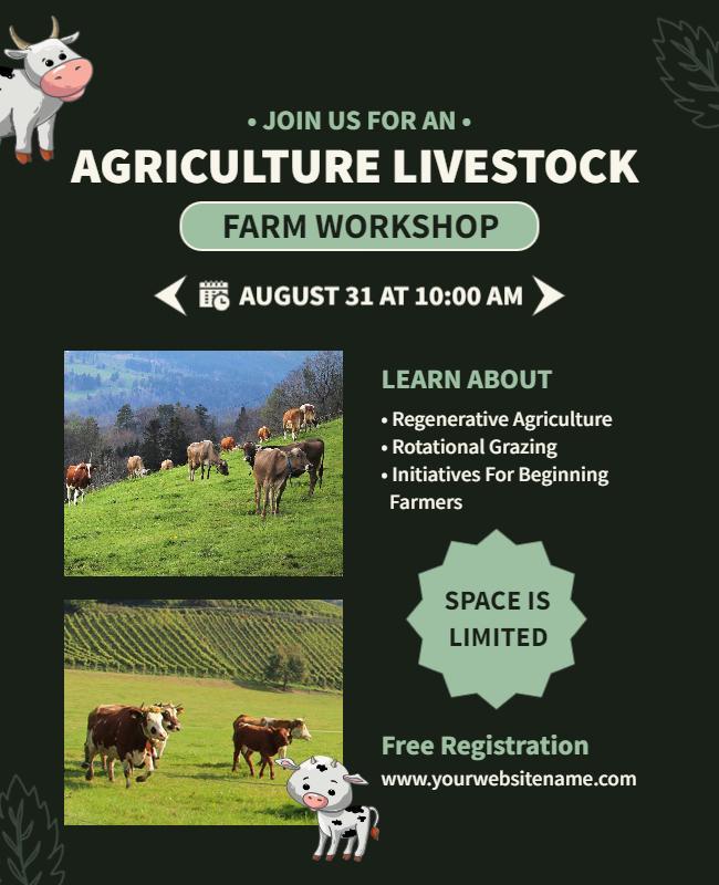 Agriculture Livestock Farm Workshop Flyer Template