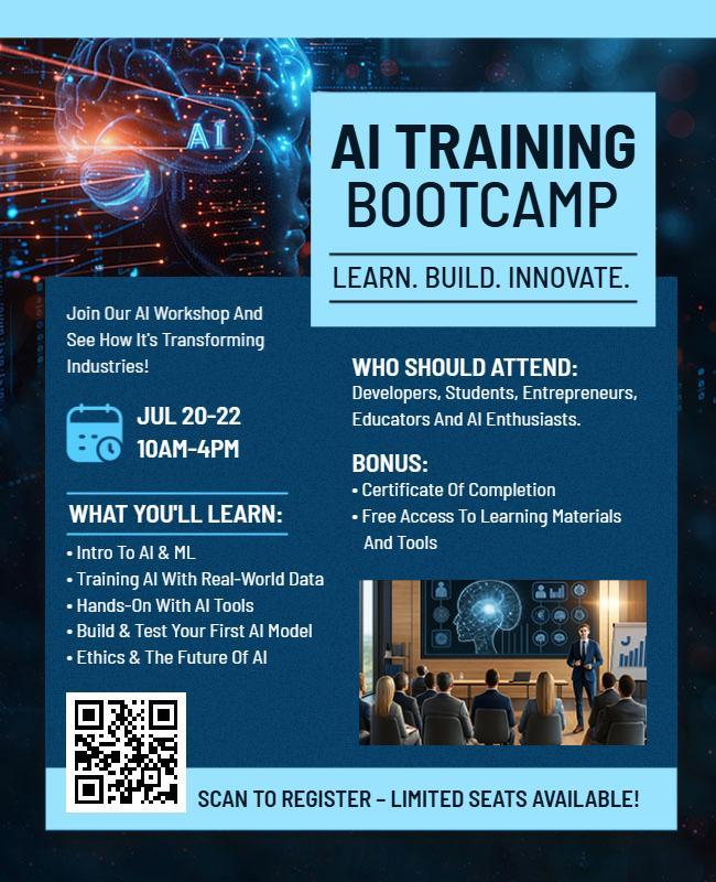 AI Training Workshop Bootcamp Flyer Template