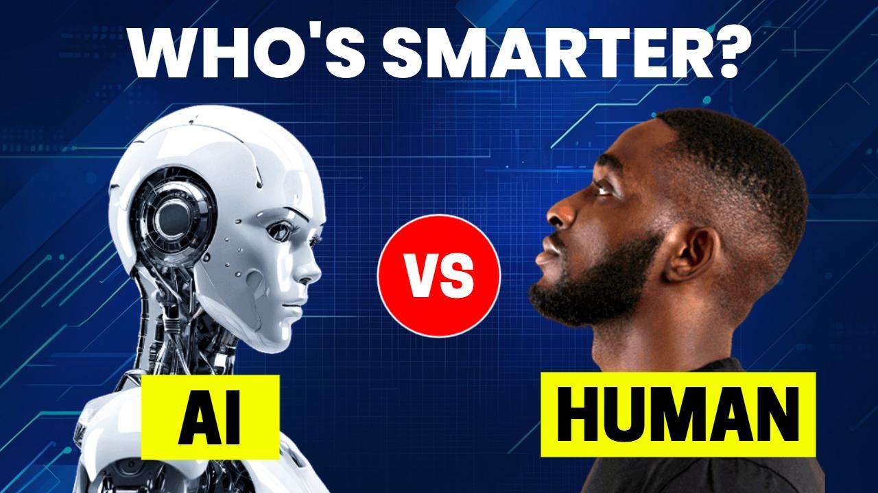 AI vs Human Intelligence Comparison Technology YouTube Thumbnail Template