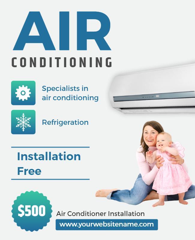 Air Conditioner Installation Promotion Flyer Template