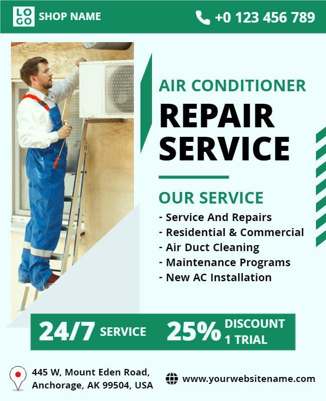 Air Conditioner Repair Service Flyer Template