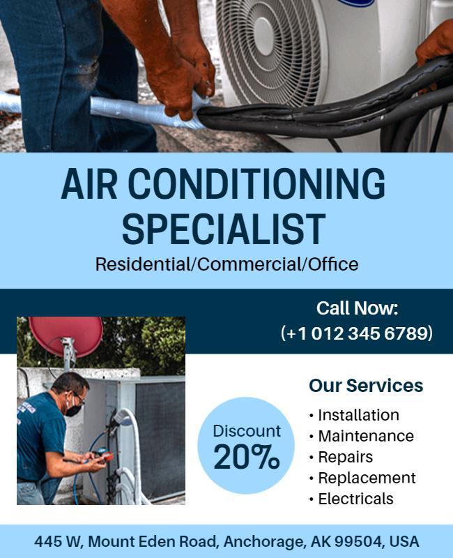 Air Conditioning Services Discount Flyer Template