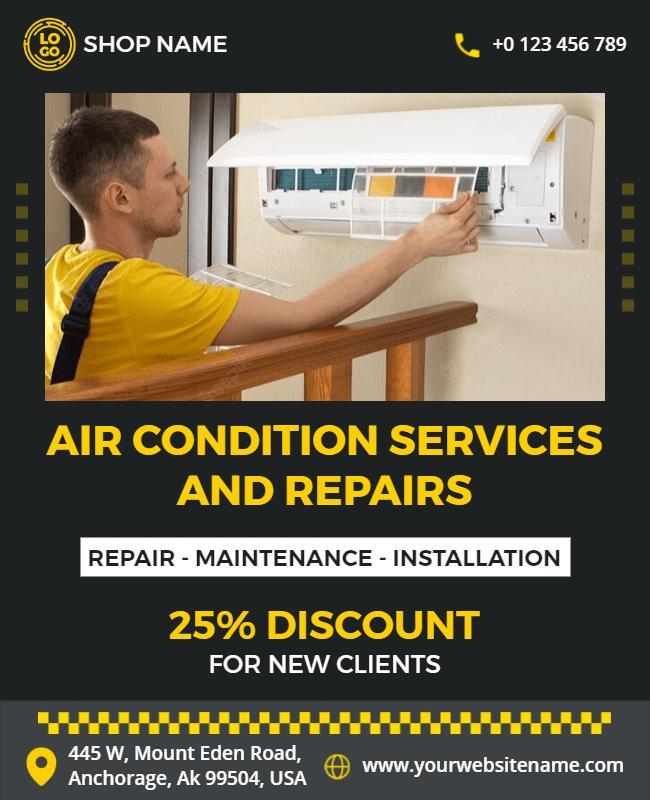 Air Conditioning Services Discount Offer Flyer Template