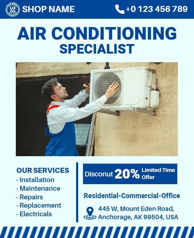 Air Conditioning Specialist Services Flyer Template