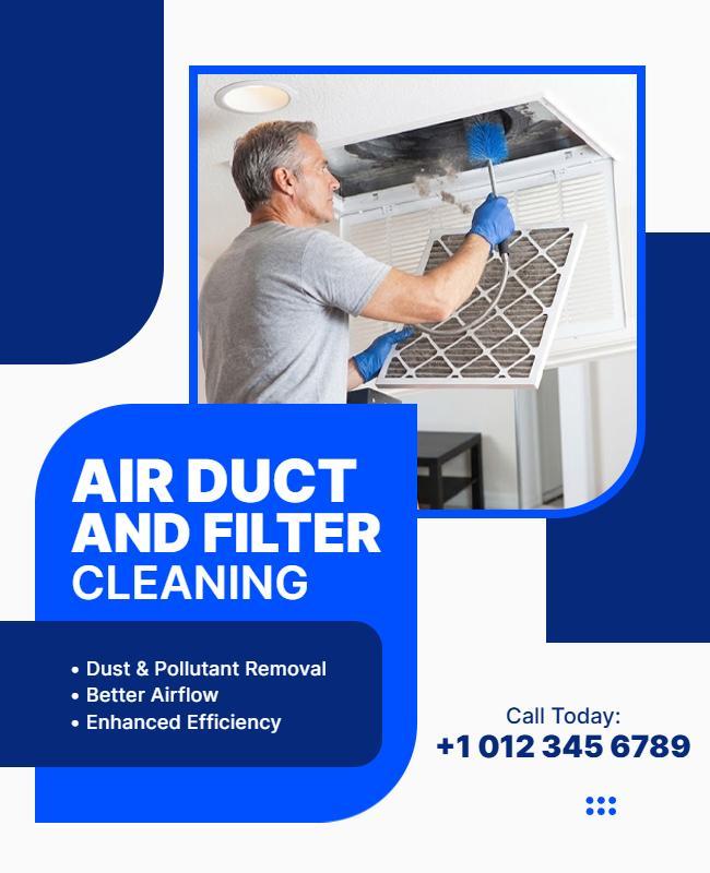 Air Duct and Filter Cleaning Service Poster Template