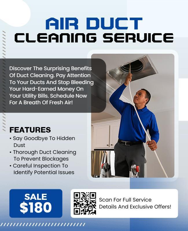 Air Duct Cleaning Service Promotional Flyer Template