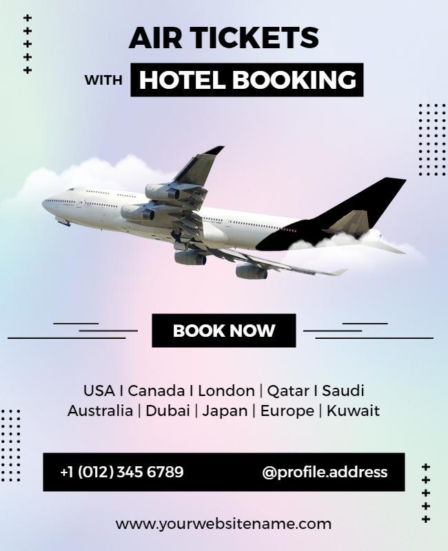 Air Tickets and Hotel Booking Promotion Flyer Template