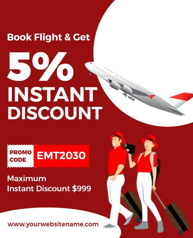 Airline Promotion Discount Flyer Template