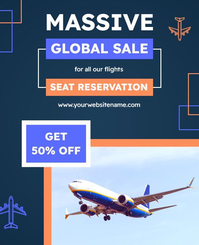 Airline Seat Reservation Discount Flyer Template