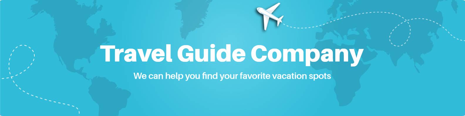 Airplane and World Map Theme for Travel Guide Company Banner Template