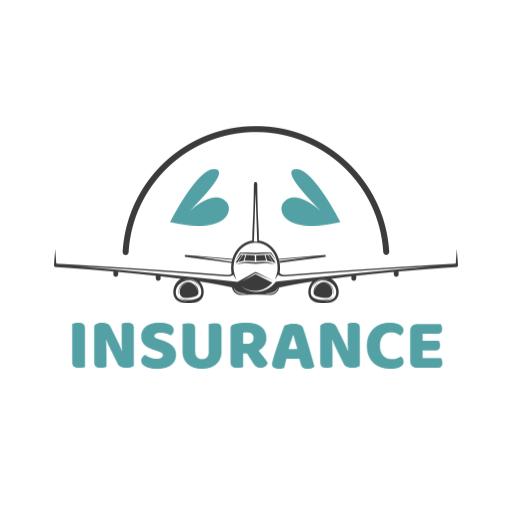 Airplane Illustrating Travel and Safety in Insurance Logo Template