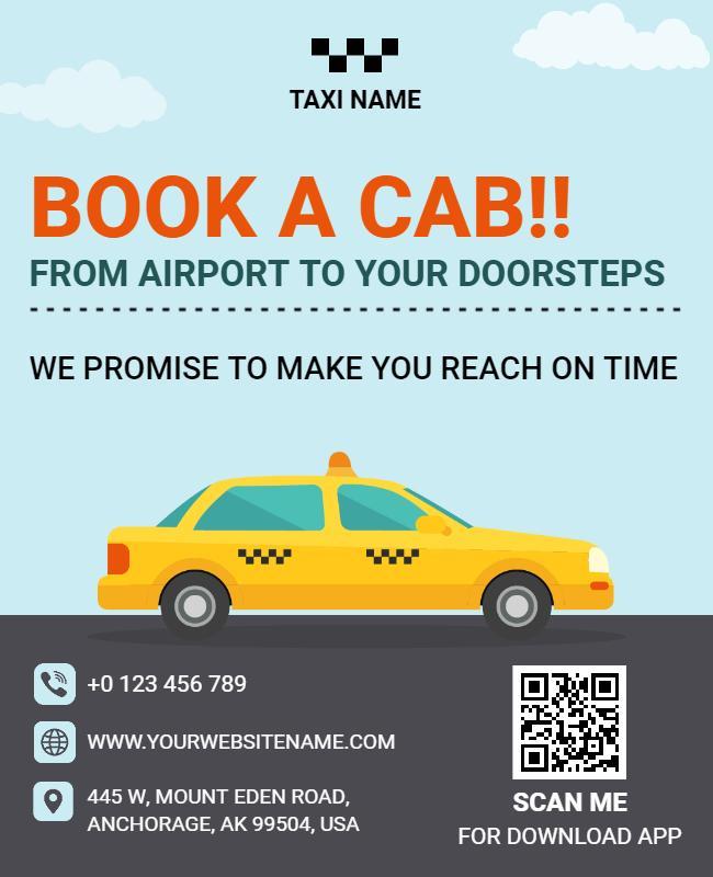 Airport Taxi Service Promotional Flyer Template