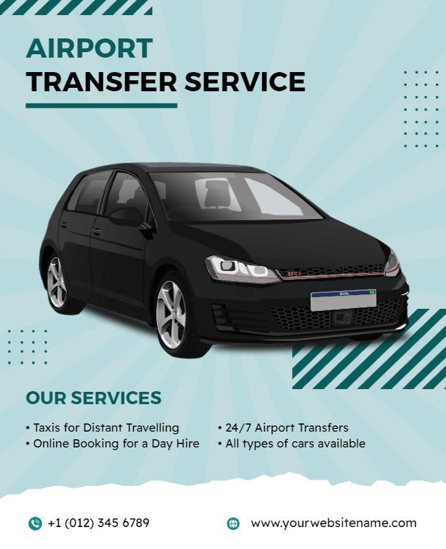 Airport Transfer Service Promotional Flyer Template