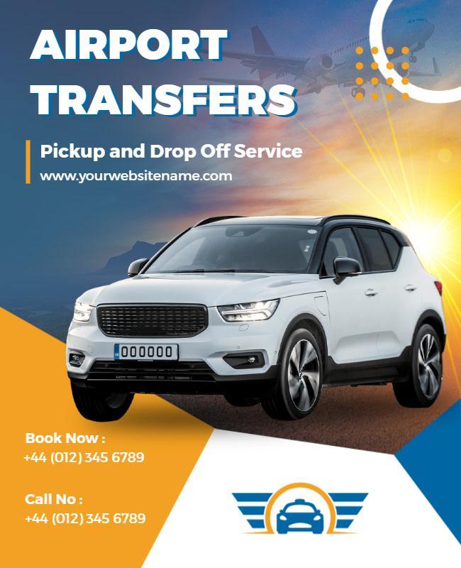 Airport Transfers Service Promotion Flyer Template