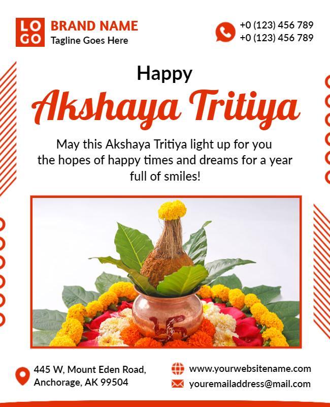 Festive Colorful Akshaya Tritiya Celebration Flyer Template