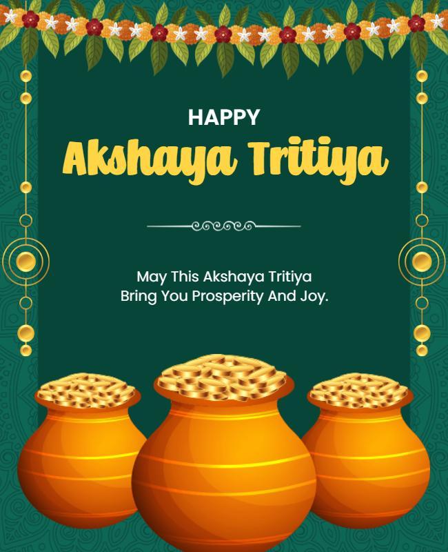 Akshaya Tritiya Celebration Flyer with Decorative Elements Template