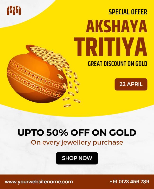 Akshaya Tritiya Gold Discount Flyer Template