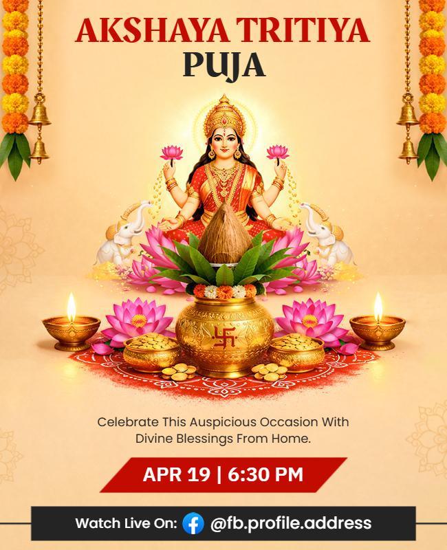 Akshaya Tritiya Puja Celebration Poster Template