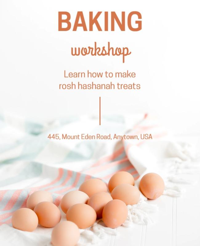 Alabaster and Concrete Minimalist Baking Workshop Flyer Template