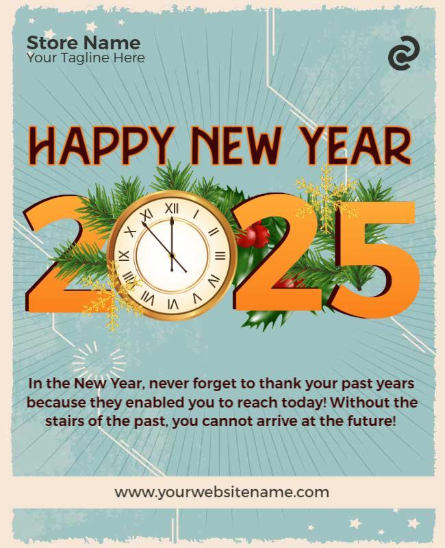 Albescent White New Year Flyer Template