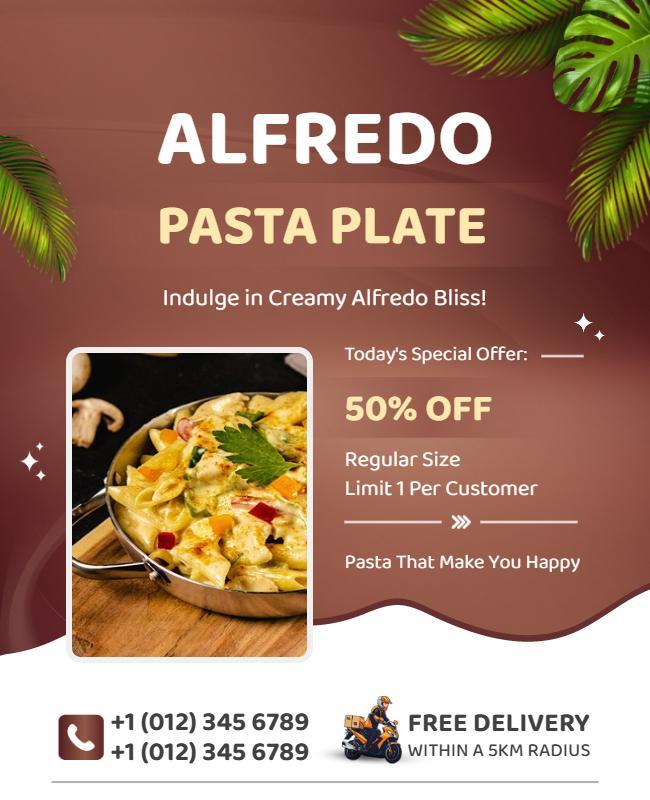 Alfredo Pasta Special Offer Flyer Template