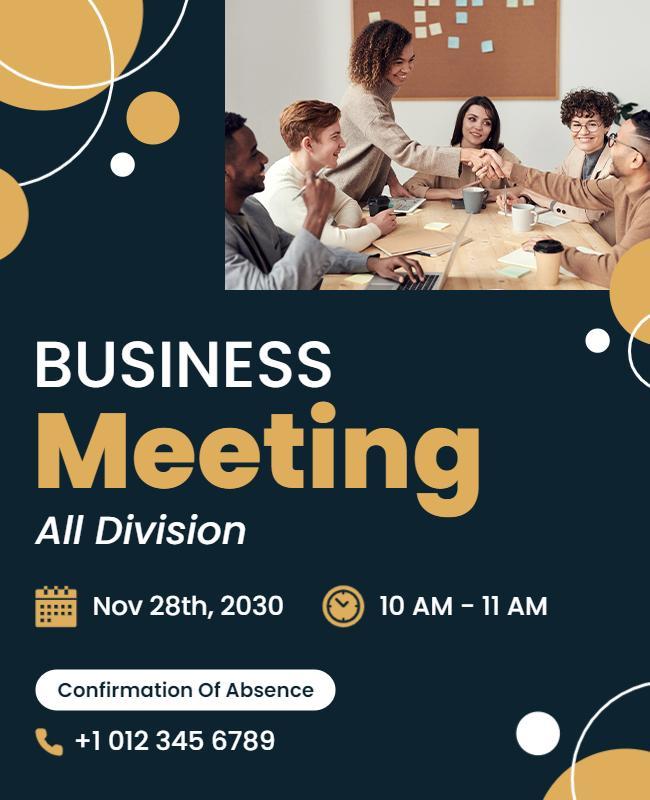 All Division Business Meeting Announcement Flyer Template