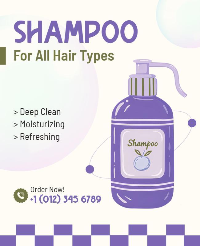 All Hair Types Shampoo Promo Flyer Template