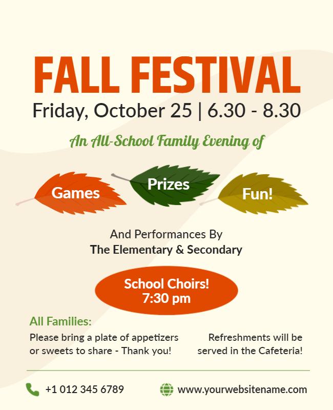 All School Family Fall Festival Flyer Template