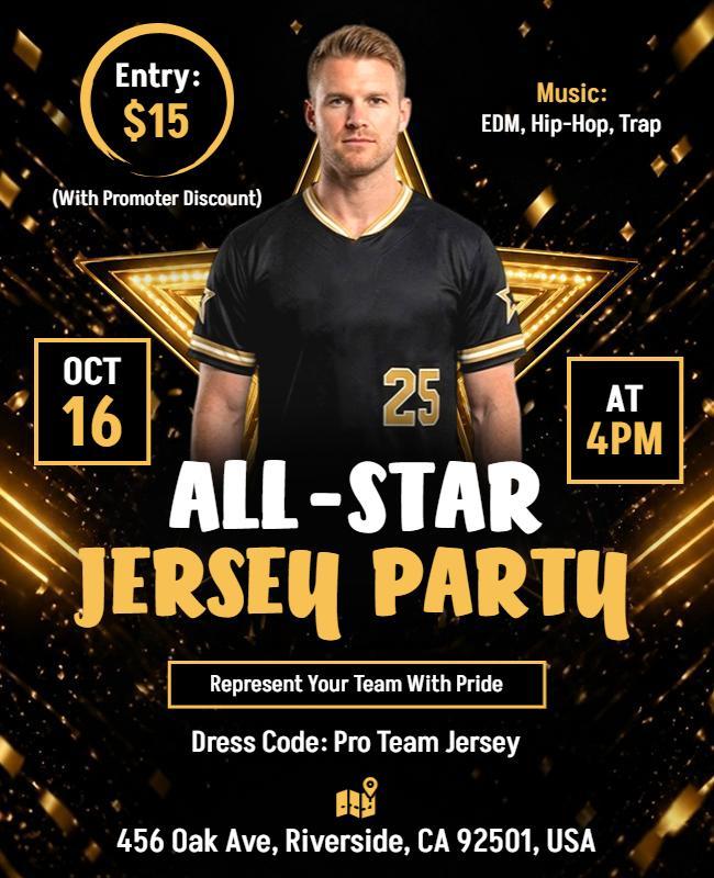 All-Star Jersey Party Event Poster Template