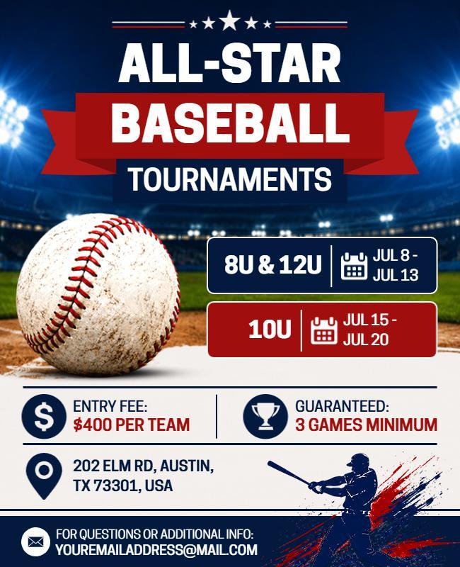 All-Star Youth Baseball Tournament Flyer Template