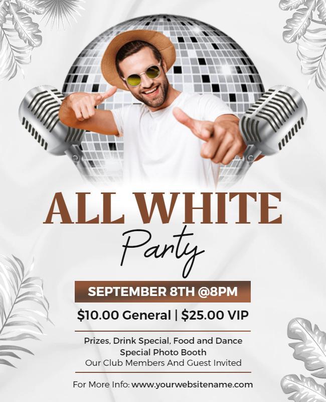 All White Party Event Flyer Template