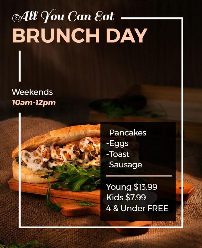 All You Can Eat Brunch Day Flyer Template