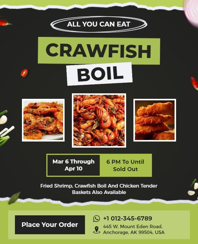 All You Can Eat Crawfish Boil Flyer Template