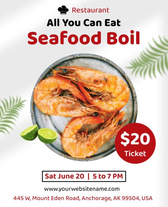 All You Can Eat Seafood Event Flyer Template