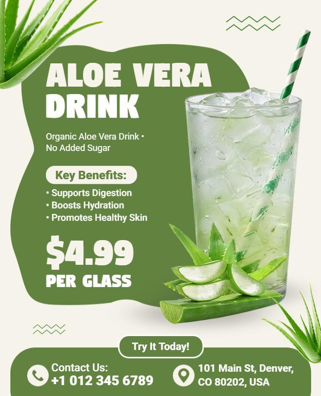 Aloe Vera Drink Offer Flyer Template