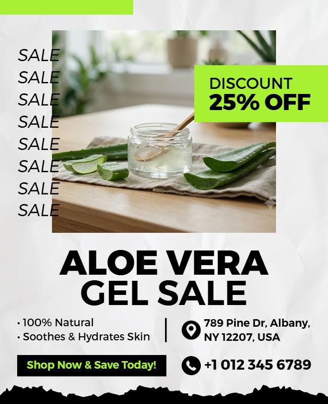 Aloe Vera Gel Discount Sale Flyer Template