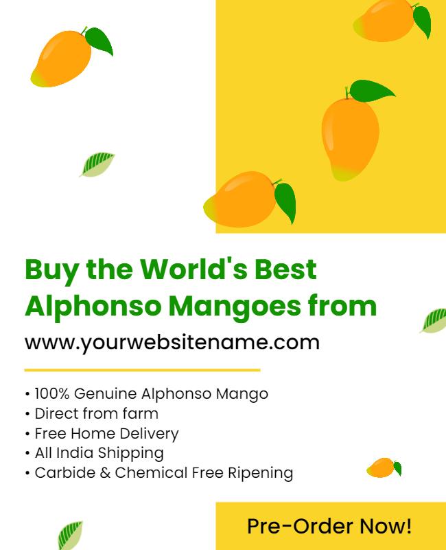 Alphonso Mango Online Pre Order Flyer Template