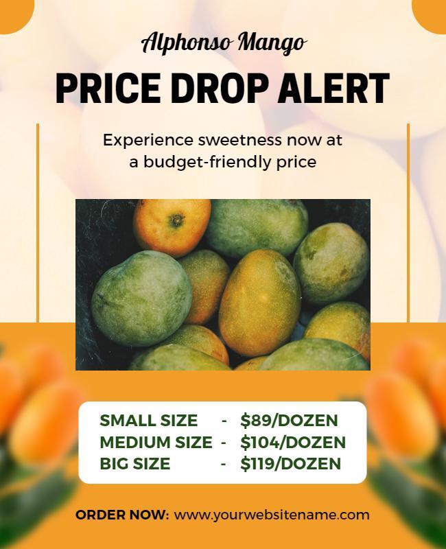 Alphonso Mango Price Alert Flyer Template