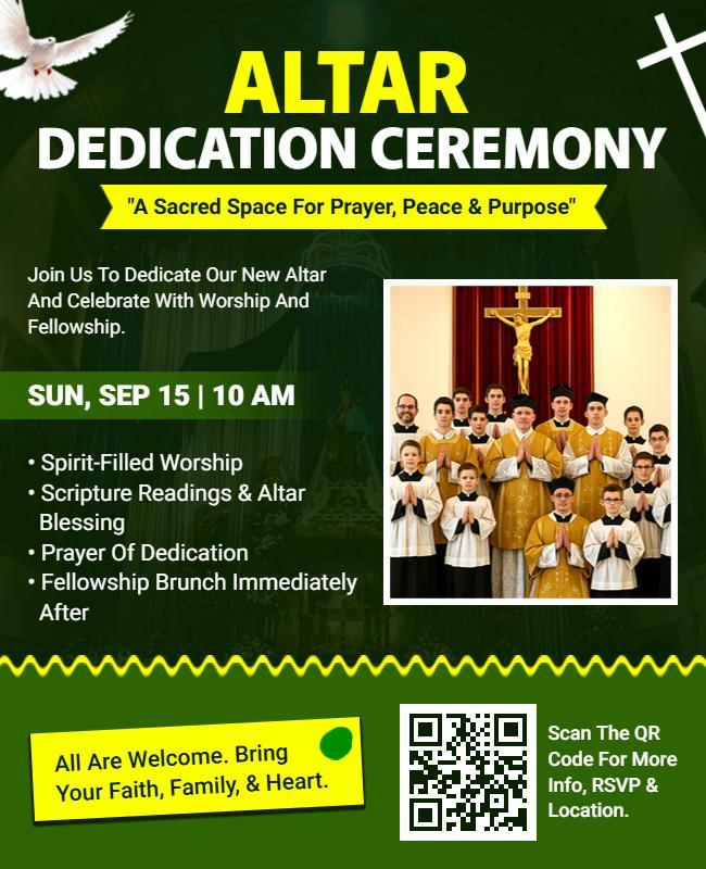 Altar Dedication Ceremony Event Flyer Template