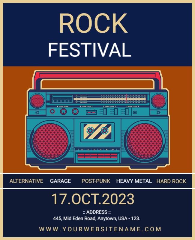 Alternative Music Rock Festival Flyer Template