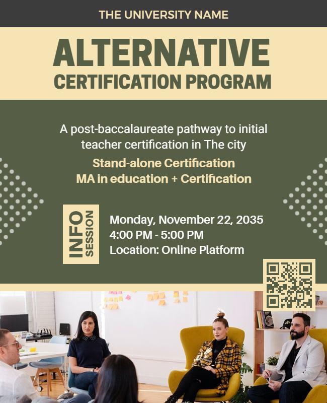 Alternative Teacher Certification Program Flyer Template