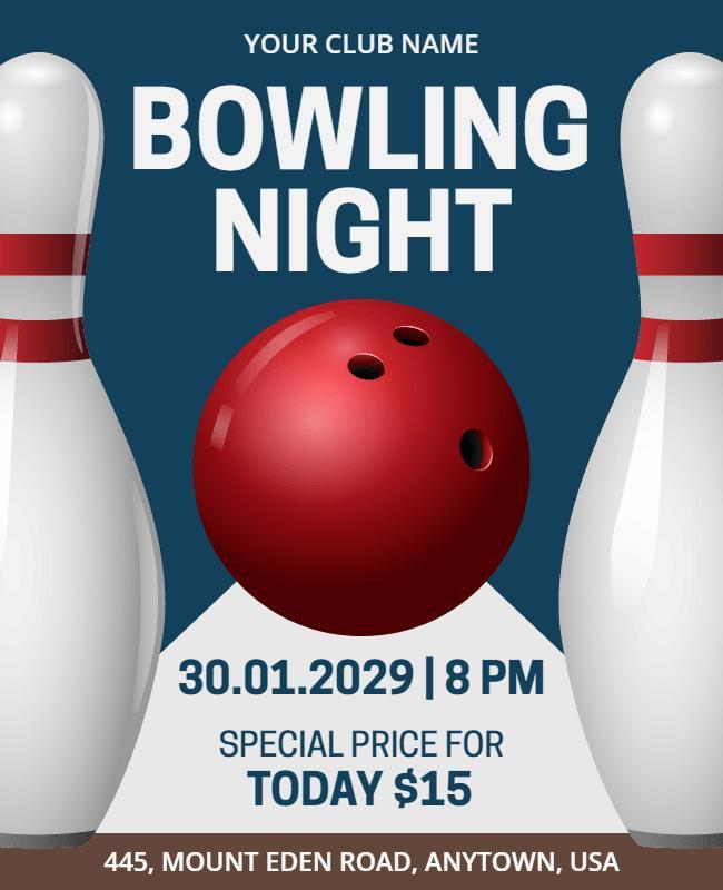 Alto and Kabul Night Bowling Flyer Template