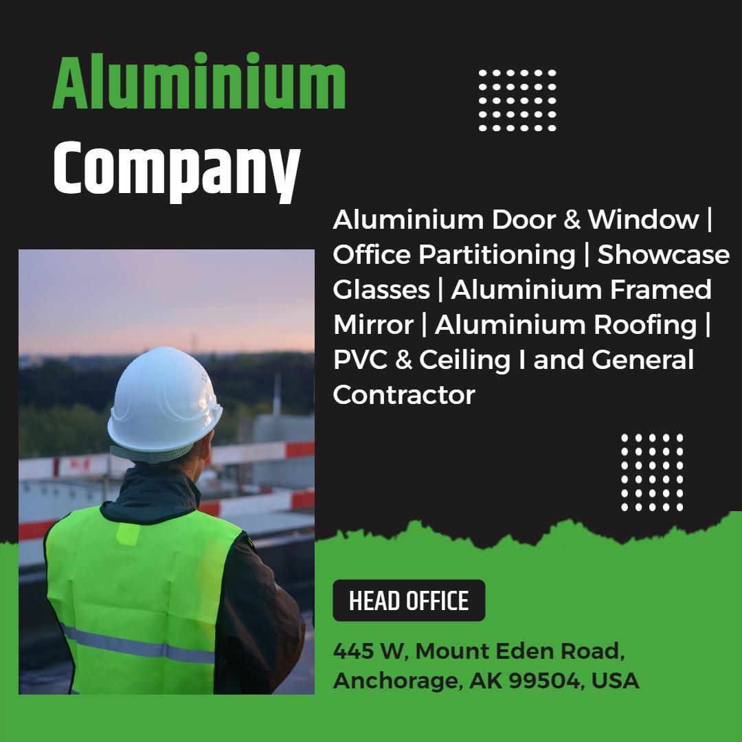 Aluminium Company with Construction Services Overview Ad Template
