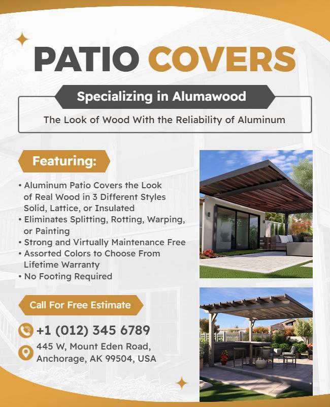 Aluminum Patio Covers Advertisement Flyer Template