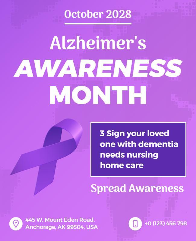 Alzheimers Awareness Month Event Flyer Template