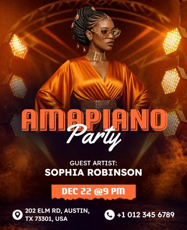 Amapiano Party Event Poster Template