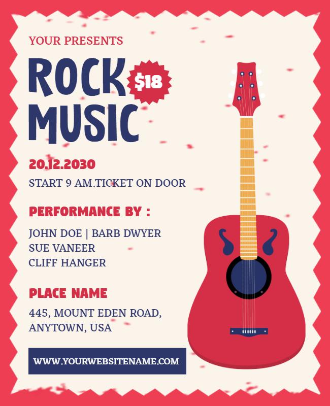 Amaranth Rock Music Flyer Template