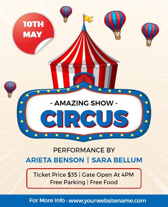 Amazing Circus Show Performance Flyer Template