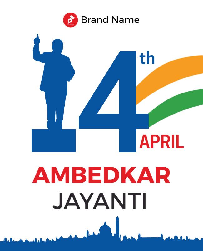 Patriotic Blue Ambedkar Jayanti Celebration Flyer Template